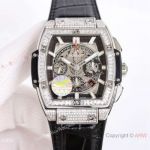AAA Swiss Replica Hublot Spirit of Big Bang Titanium 42 Watch with Baguette diamonds